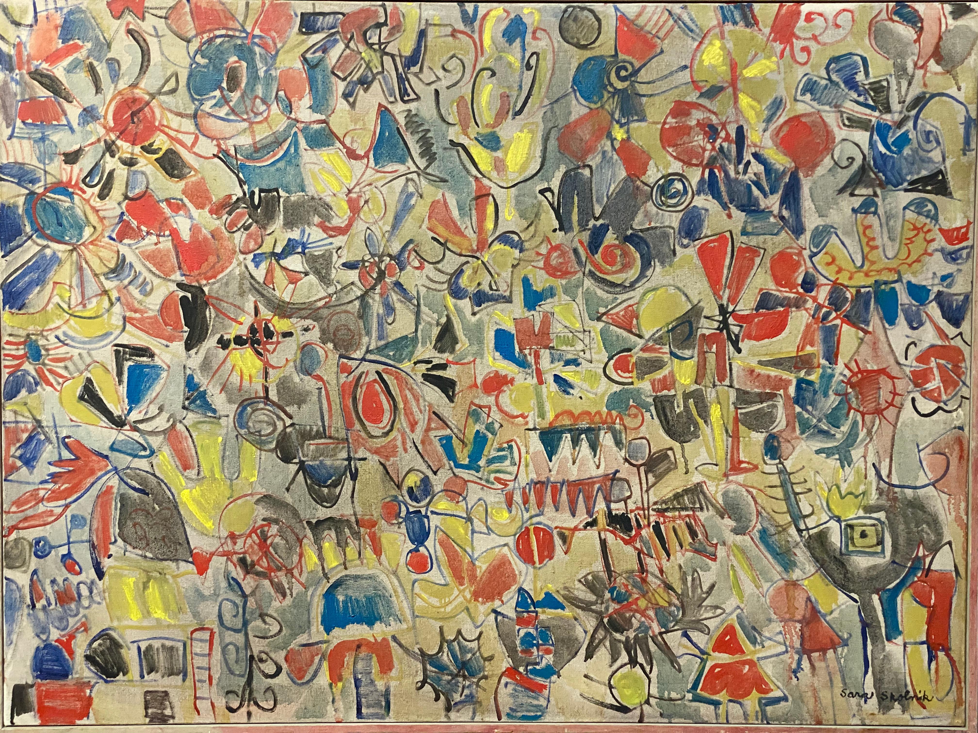 Sara Skolnik: „Flight of Fancy“, abstraktes expressionistisches Gemälde, 1960er Jahre (Mitte des 20. Jahrhunderts) im Angebot