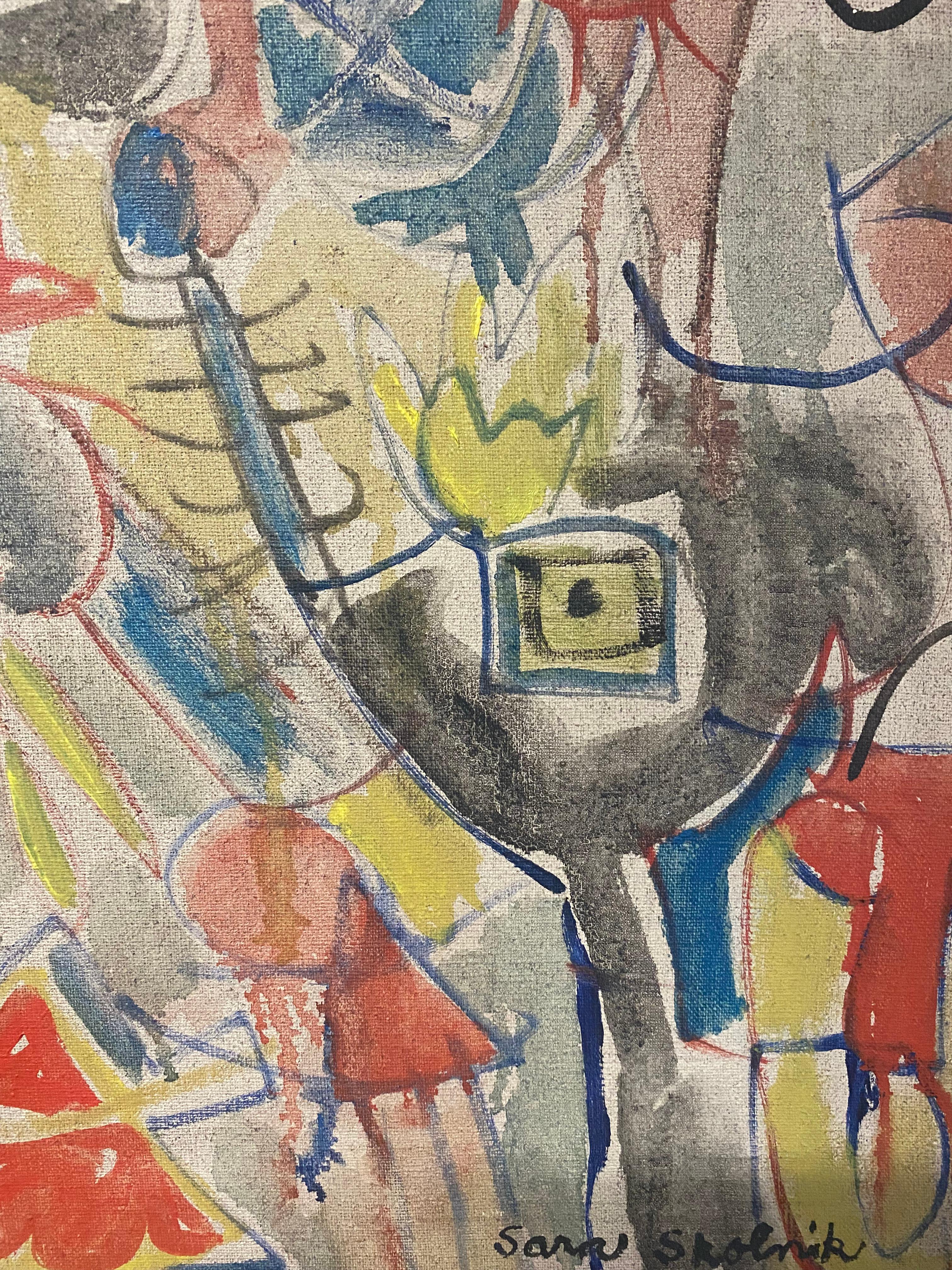 Sara Skolnik: „Flight of Fancy“, abstraktes expressionistisches Gemälde, 1960er Jahre (Leinwand) im Angebot