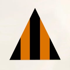 Sara Walton - Minimalist Abstract Painting "Orange Rails"  Orange Black