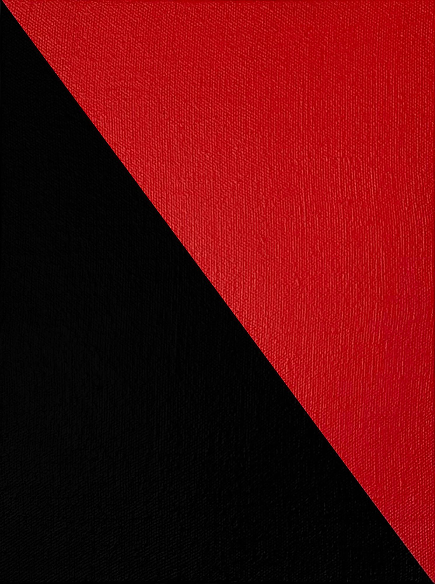 Sara Walton - Minimalist Abstract Painting "Split Rail" Red Black 