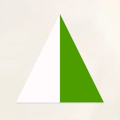 Sara Walton - Pintura abstracta minimalista "Sistema dividido"  Verde Blanco  