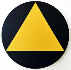 Sara Walton - Minimalist Abstract Painting "Yellow Compression"  Yellow Black 