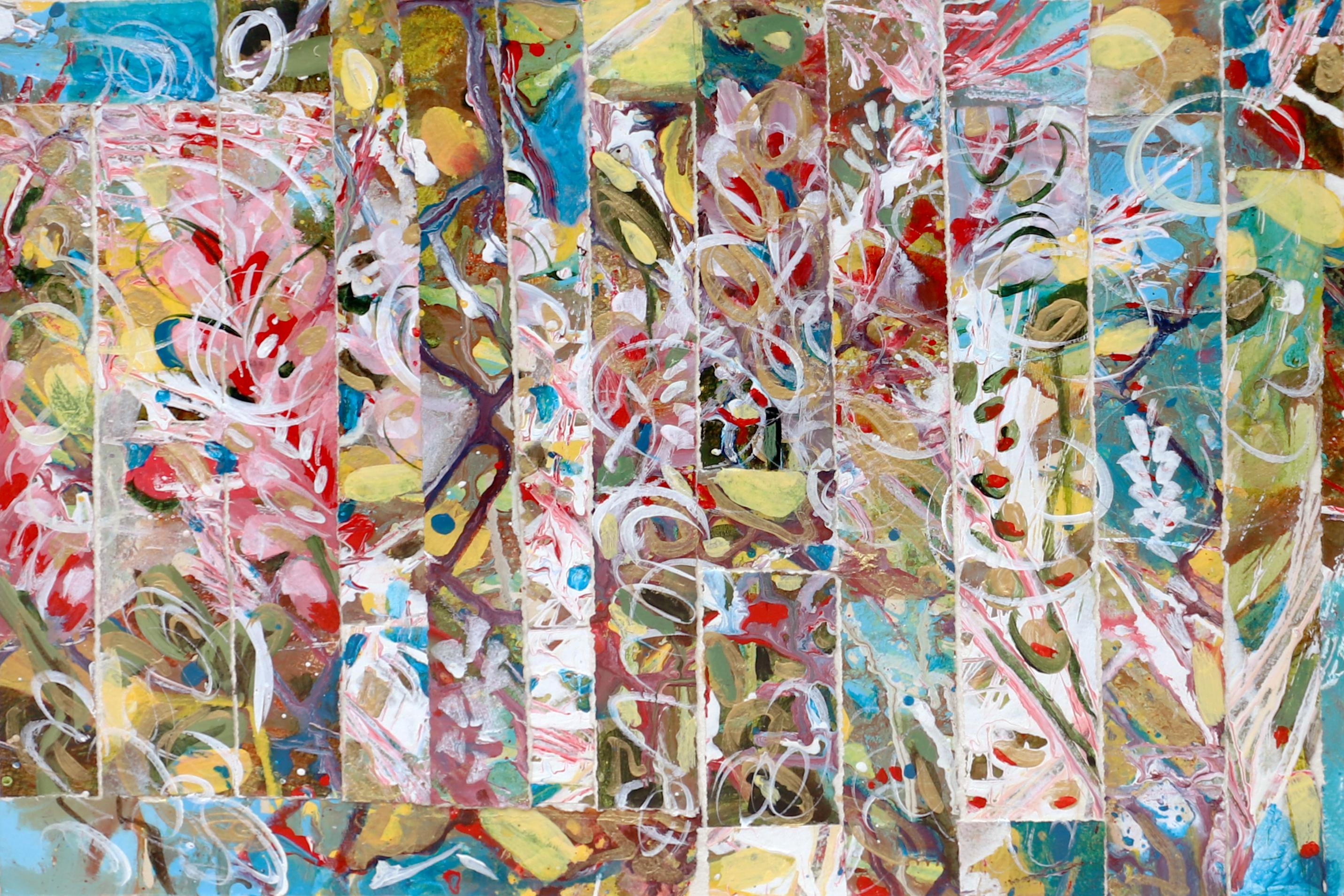 Lemons & Lupine - Abstract Mixed Media Art by Sara Ware Howsam