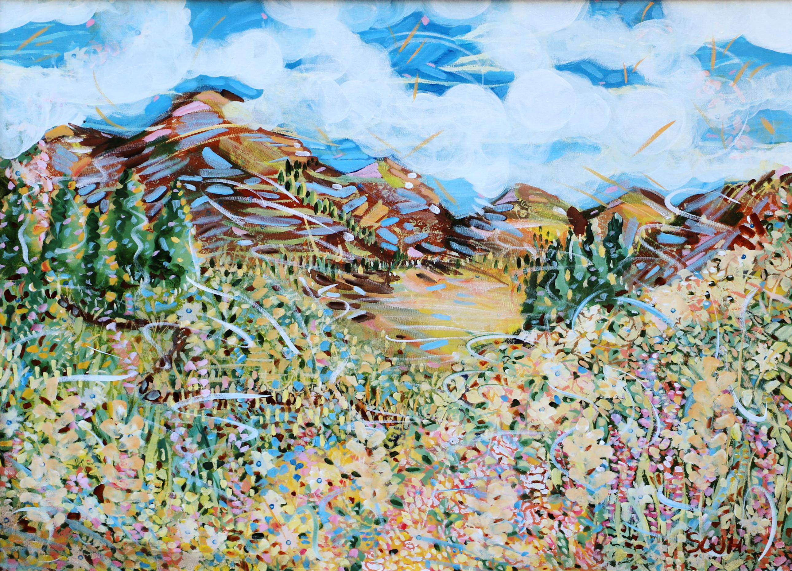 Berggeist (Abstrakt), Mixed Media Art, von Sara Ware Howsam