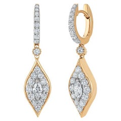 Sara Weinstock 18k Yellow Gold Donna Pave Cluster Drop Earrings