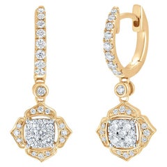 Sara Weinstock 18k Yellow Gold Leela Drop Pave Diamond Earrings