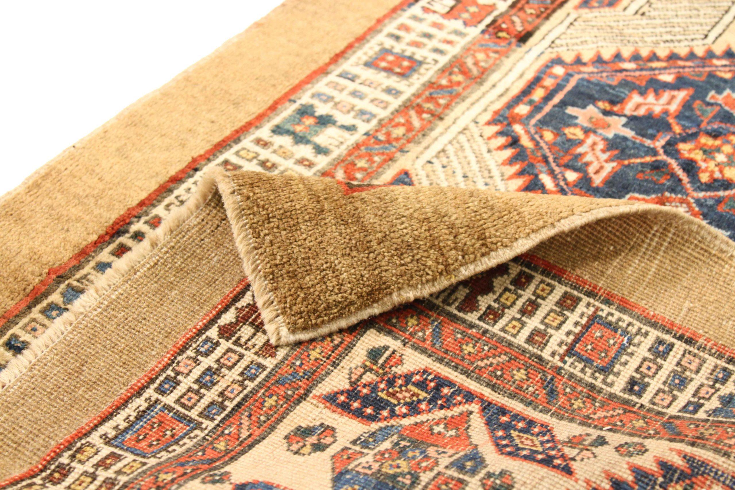 Persian Sarab Area Rugs - Wool Ivory Navy Blue Red Yellow 10637 In Excellent Condition For Sale In Dallas, TX