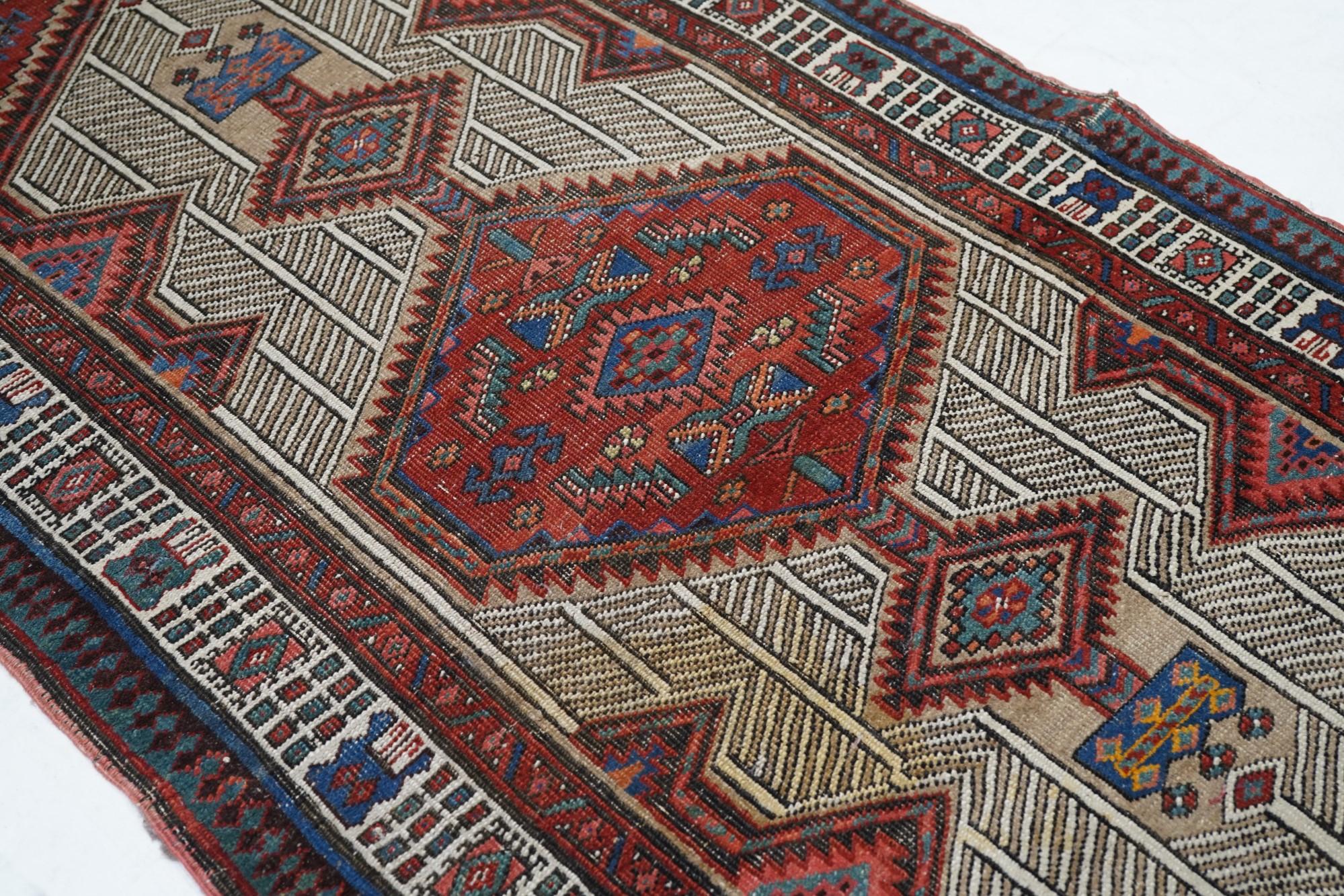 Antique Sarab Runner 3'2'' x 10'8'' For Sale 1
