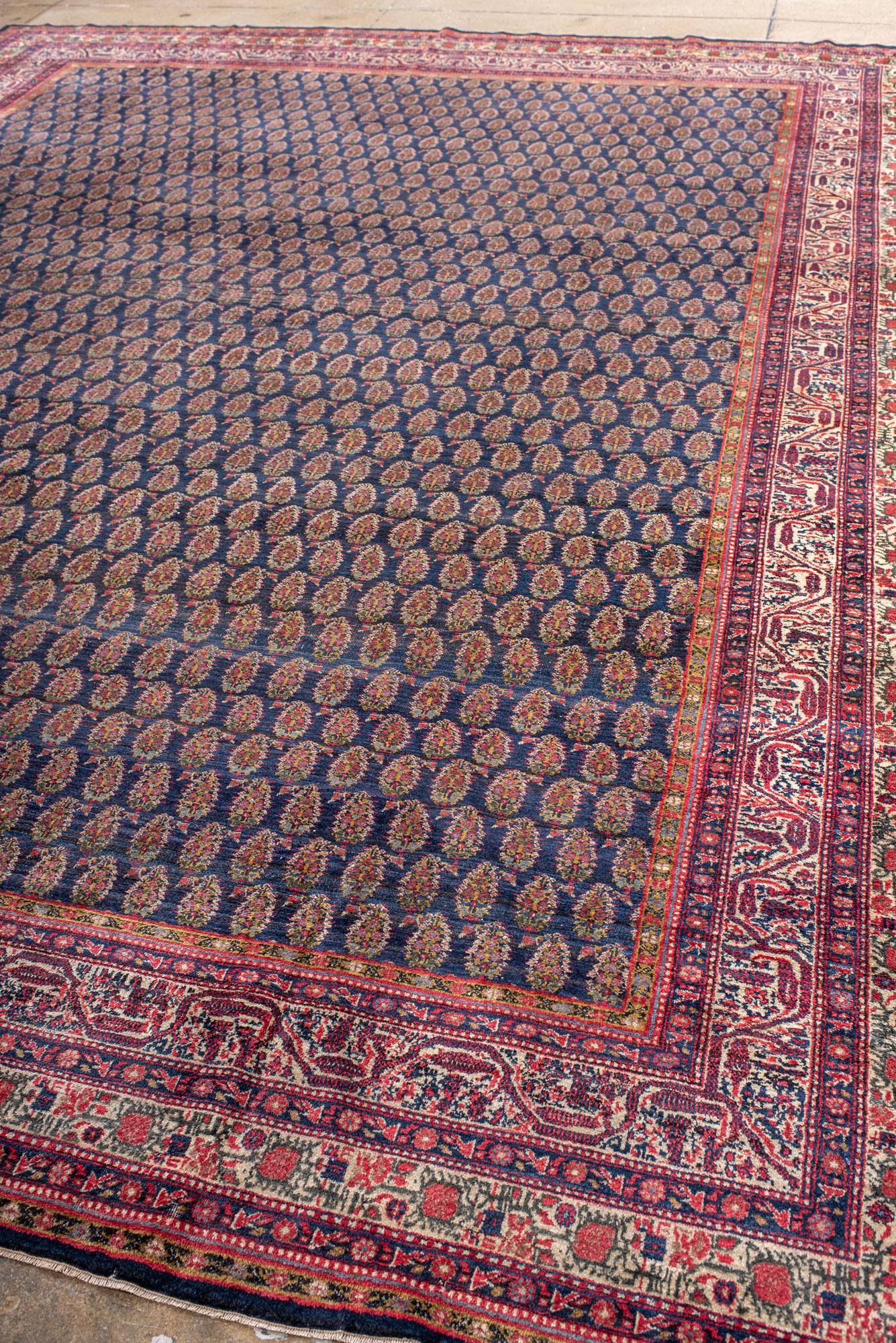 Persian Saraband Carpet with Boteh Pattern For Sale