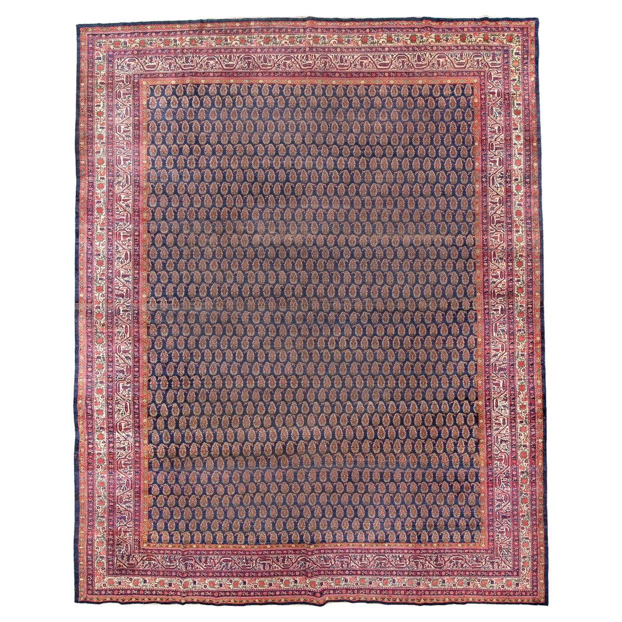 Saraband Carpet with Boteh Pattern For Sale