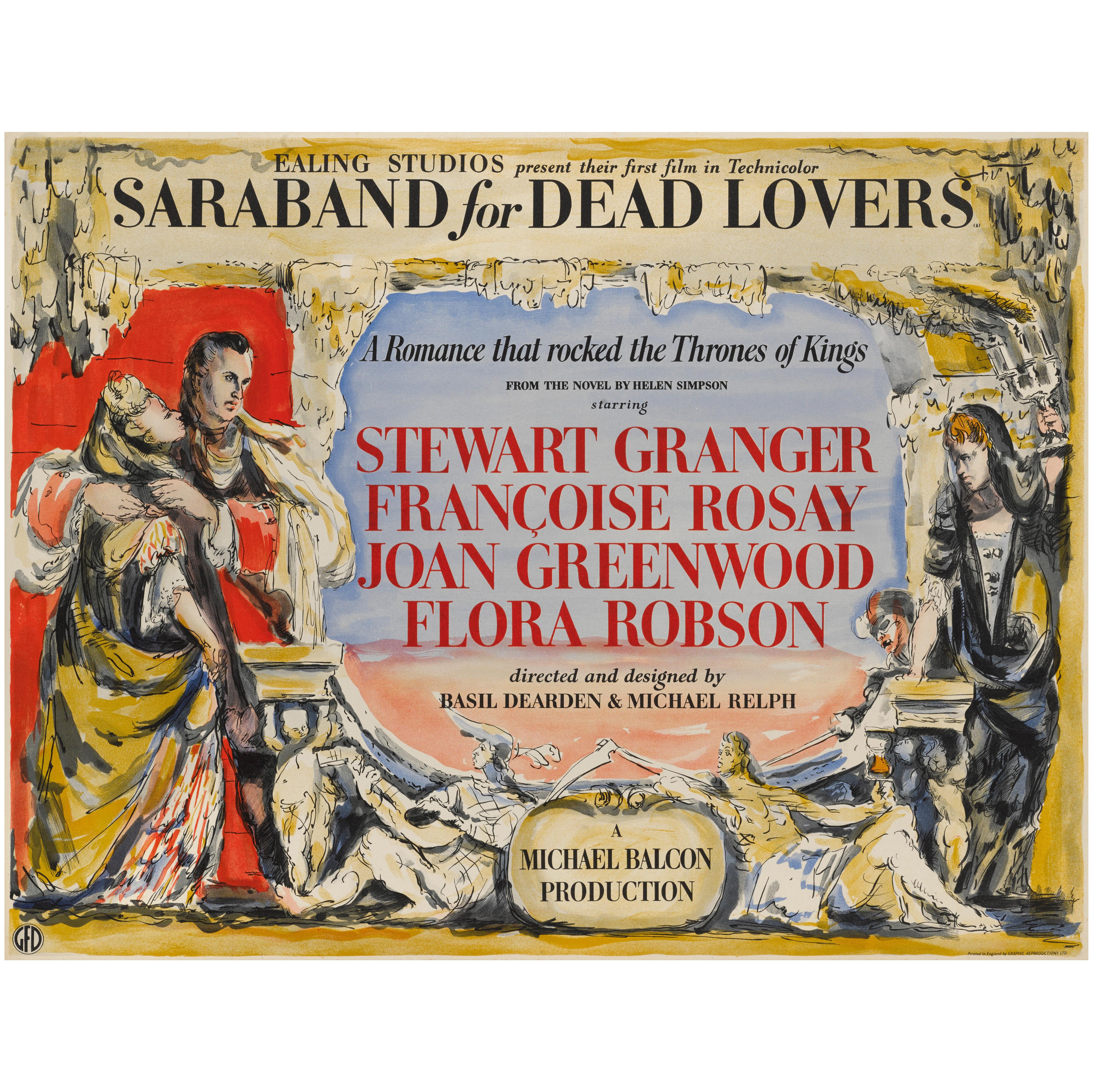 Originales britisches Filmplakat „Saraband for Dead Lovers“