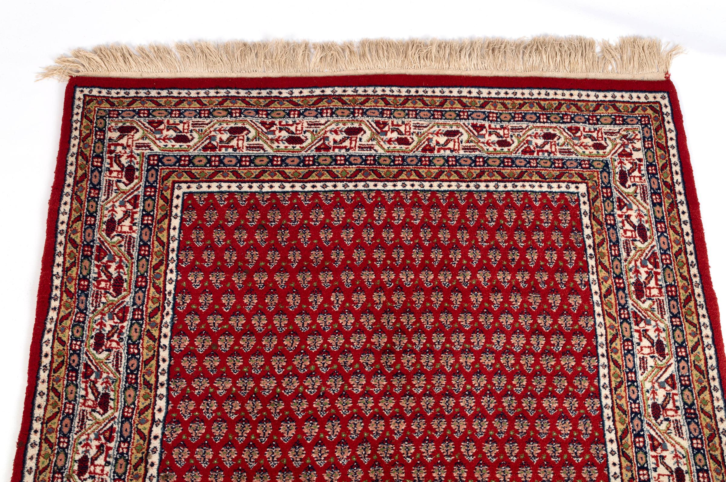 Saraband Mir Rug Red and Ivory, C.1980 In Good Condition For Sale In London, GB