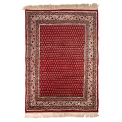 Vintage Saraband Mir Rug Red and Ivory, C.1980