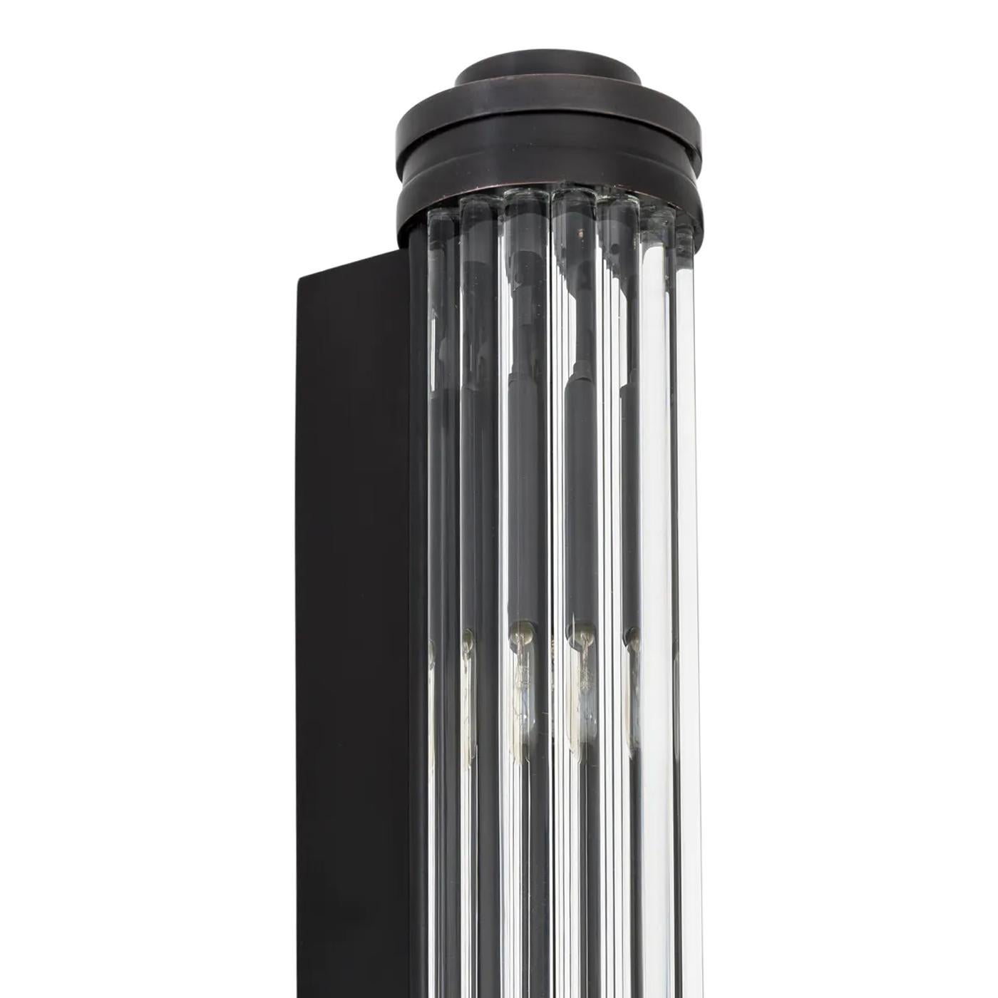 Contemporary Saragosa Gunmetal Medium Wall Lamp For Sale
