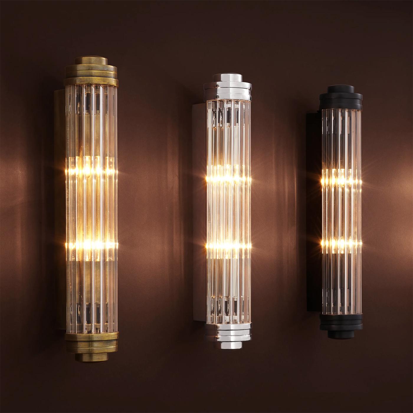 Ottone Lampada da parete media Saragosa Nickel in vendita