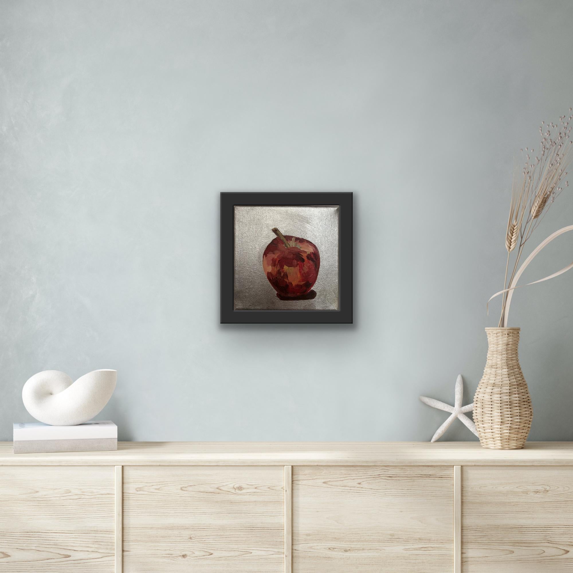 Dinky square depicting a ripe pear. Part of a 'Fruit Roulette' series created 2025 using metallic copper for the background

Additional information:
Acrylic paint on Canvas
Edition of 0
12 H x 12 W cm (4.72 x 4.72 in)
Sold unframed


Image