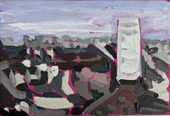 Vista di Dinky dalla Battersea Power Station 1 e 2, set di 2, pittura originale, città