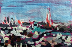 View of London from Centrepoint, peinture originale, paysage urbain