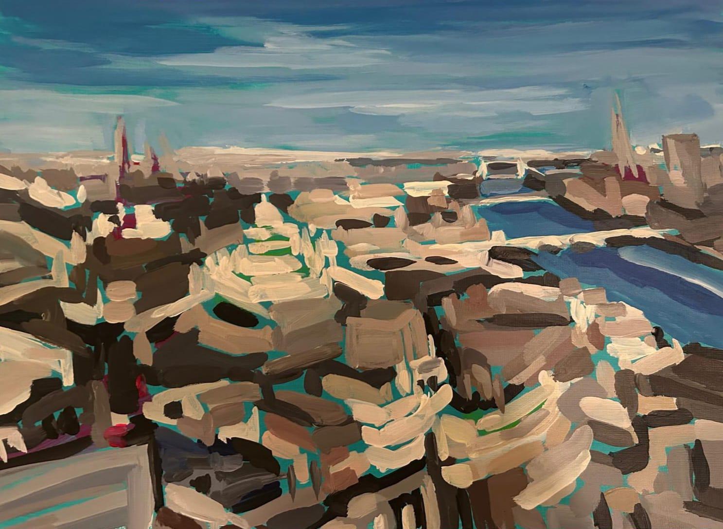 Vista di St Paul e della città in blu elettrico.

Pittrice prolifica, con un portfolio impressionante, il talento di Sarah è stato recentemente riconosciuto grazie alla selezione delle sue opere alla mostra estiva (invernale) della Royal Academy di