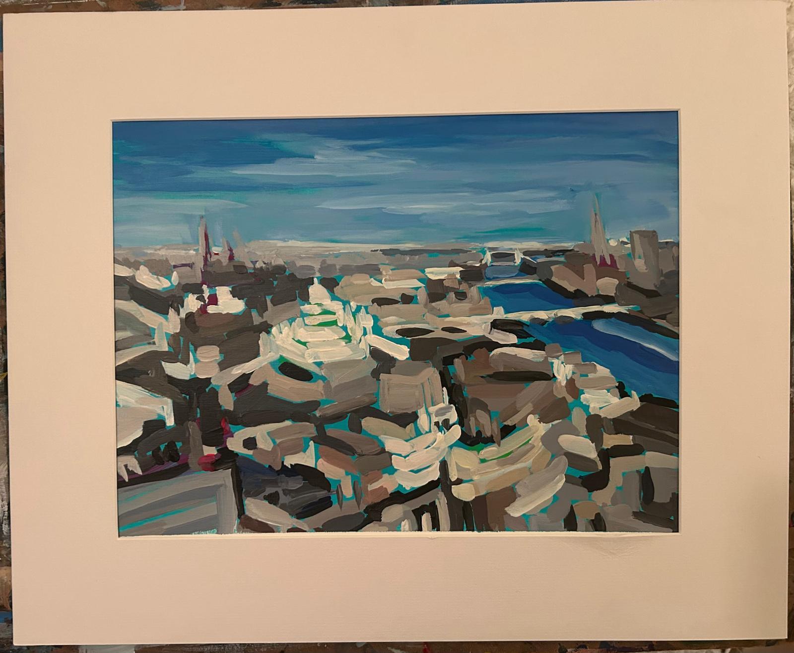 Electric Thames 3.1, dipinto originale, impressionista, Londra in vendita 1