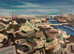 Electric Thames 3.1, dipinto originale, impressionista, Londra