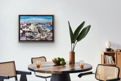 Támesis Eléctrico III,  Sarah Adams, Pintura original, Arte paisaje urbano, Arte Londres