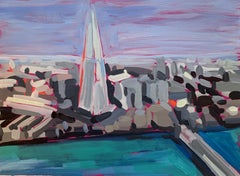 Electric Thames IX, Quadro originale, Londra, Paesaggio urbano, Contemporaneo