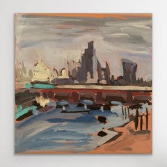 Lucent London 1, Pintura original, Londres, Paisaje urbano, Contemporáneo