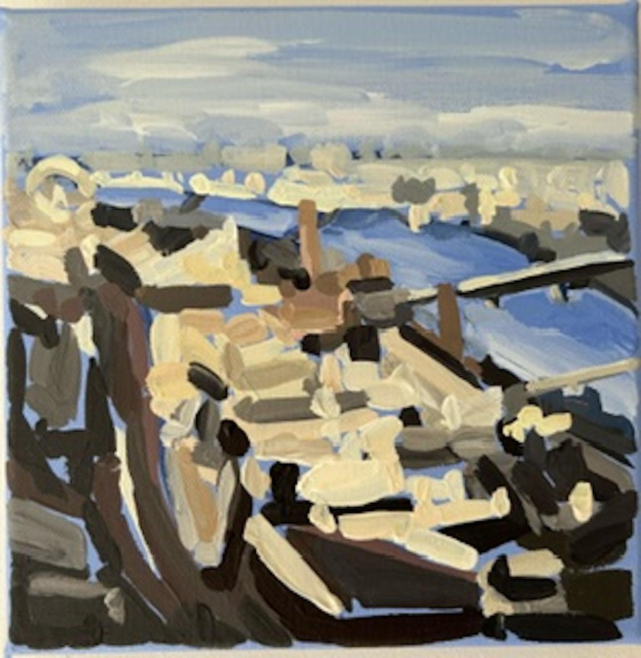 The London Eye II, peinture originale, Londres, paysage urbain, Contemporary - Painting de Sarah Adams