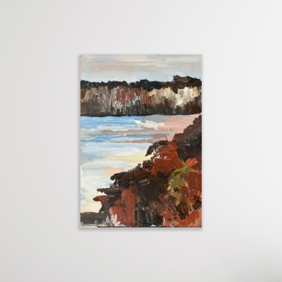 Cet été, je me suis rendue sur la merveilleuse côte du Devon, et j'ai été frappée par la beauté de Torbay. J'ai dû peindre la paroi de la falaise alors que le soleil se couchait

INFORMATIONS COMPLÉMENTAIRES :
Acrylique sur toile
35 H x 25 L x 2 P