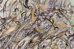 "Perdido en el pensamiento", Contemporáneo, Botánico, Dibujo a tinta, Pintura a la acuarela