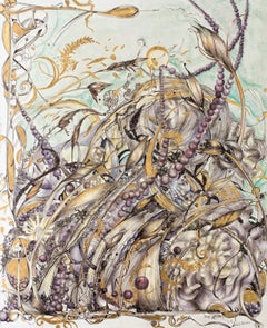 "Perso nei pensieri", Contemporaneo, Botanico, Disegno a inchiostro, Pittura ad acquerello