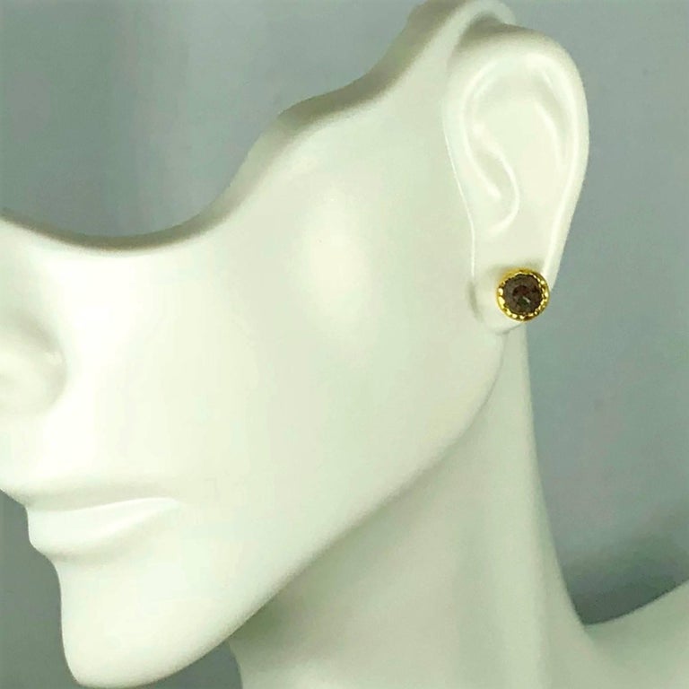 Sarah Appleton 18 Karat Reverse Set Brown Diamond Cutlet Stud Earrings ...