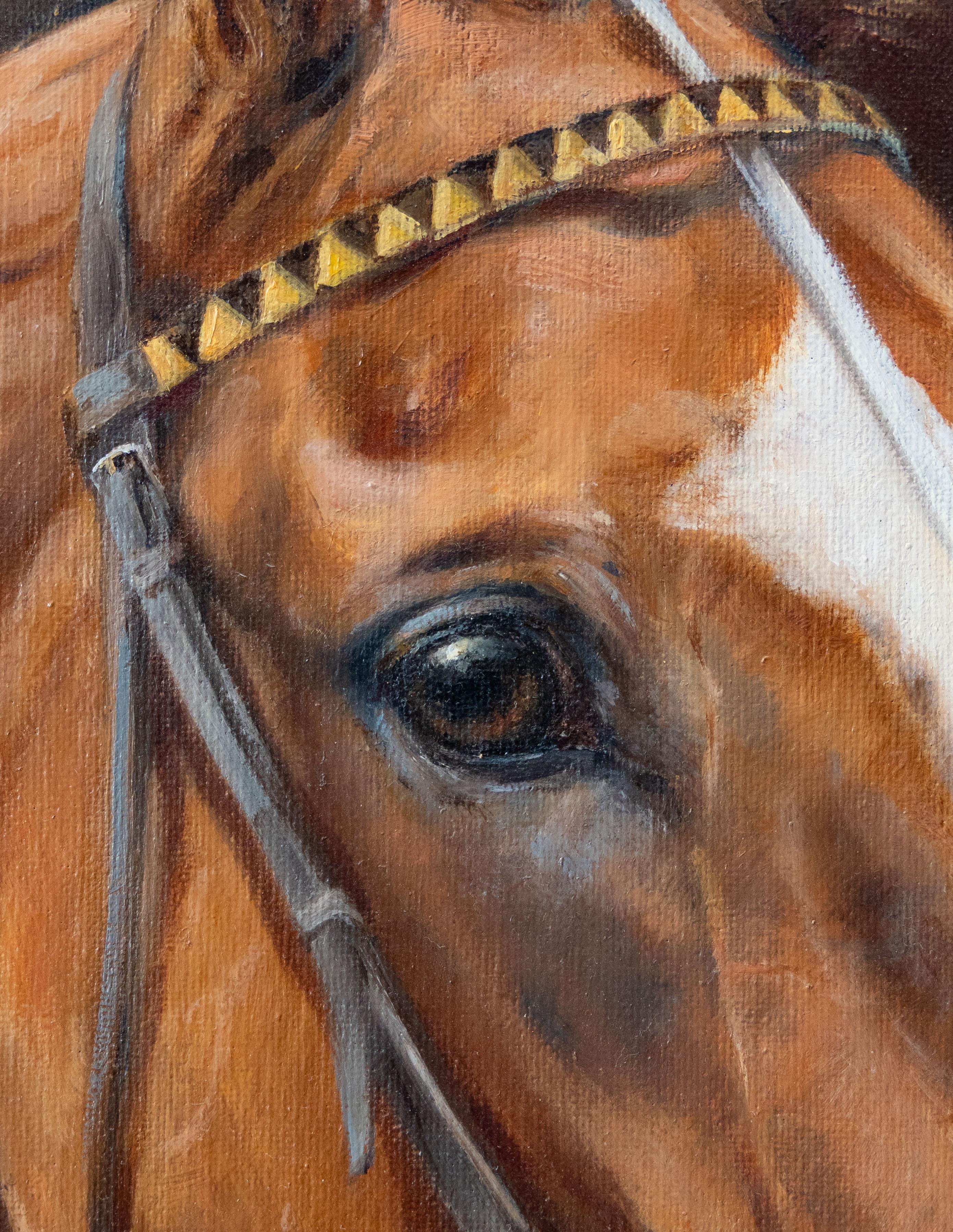 Tête de cheval, Sarah Aspinall (née en 1965) - Peintre équestre britannique, signée en vente 4