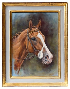 Testa di cavallo, Sarah Aspinall (nata nel 1965) - Pittrice equestre britannica, firmata
