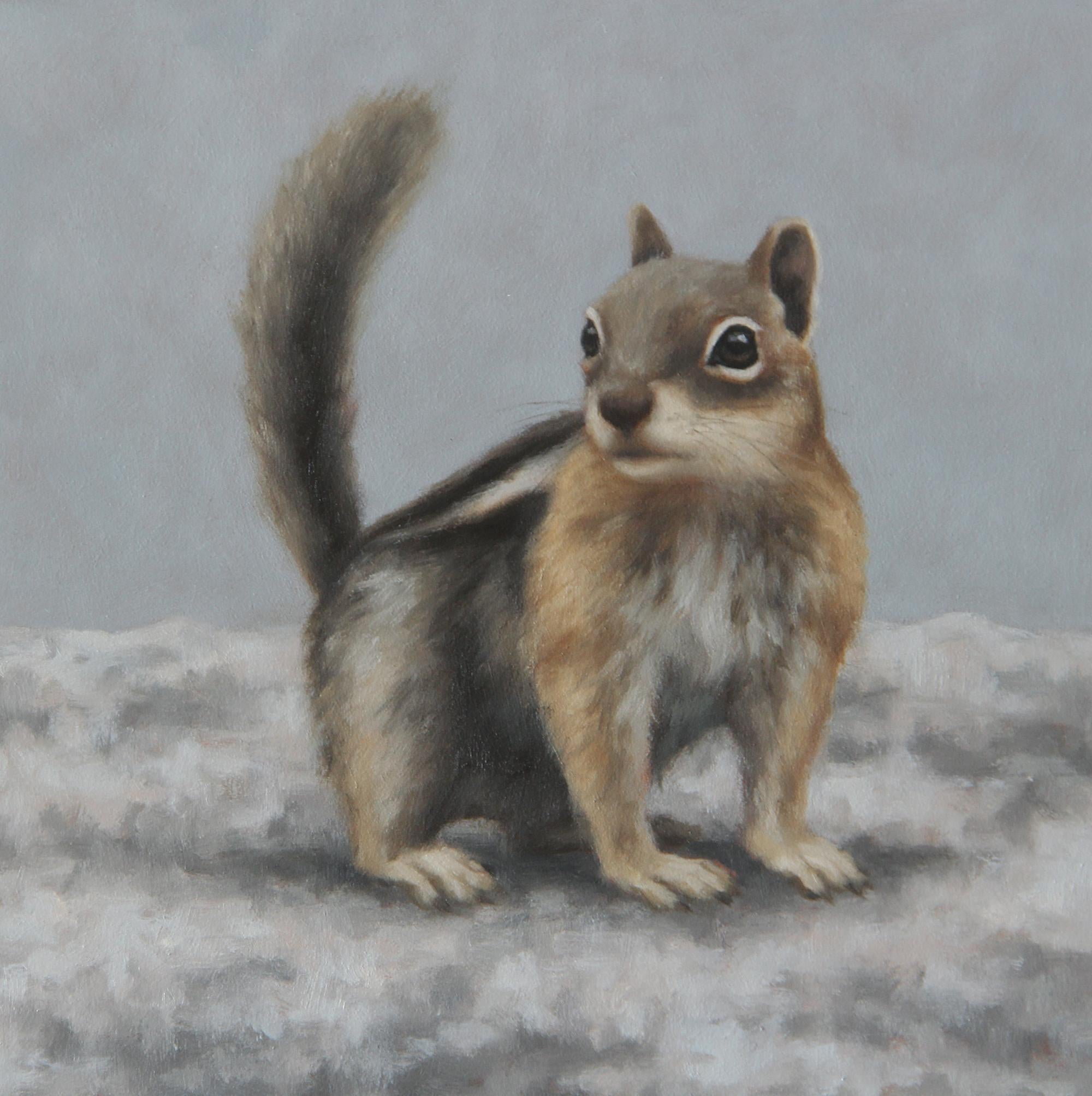Sarah Becktel Animal Painting - "Rocky Mountain Ground Squirrel" Oil Painting