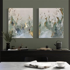 An Ode To Spring, Bold Abstract Seasonal Painting, Original Statement Diptych