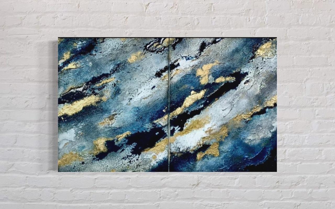Mitternachts-Saphir Teil 3 (Abstrakt), Painting, von Sarah Berger