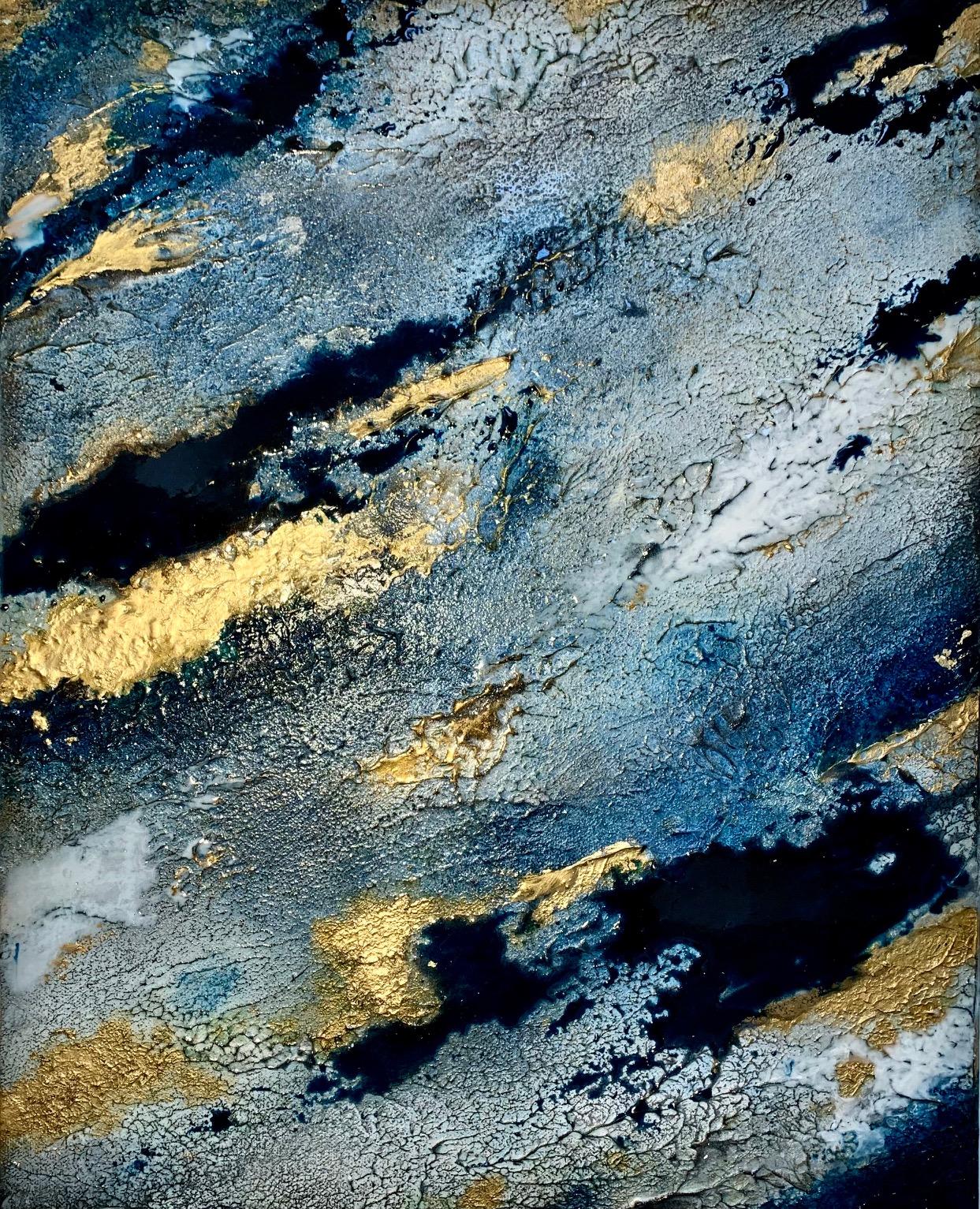 Sarah Berger Abstract Painting - Sapphire Midnight – Part 3