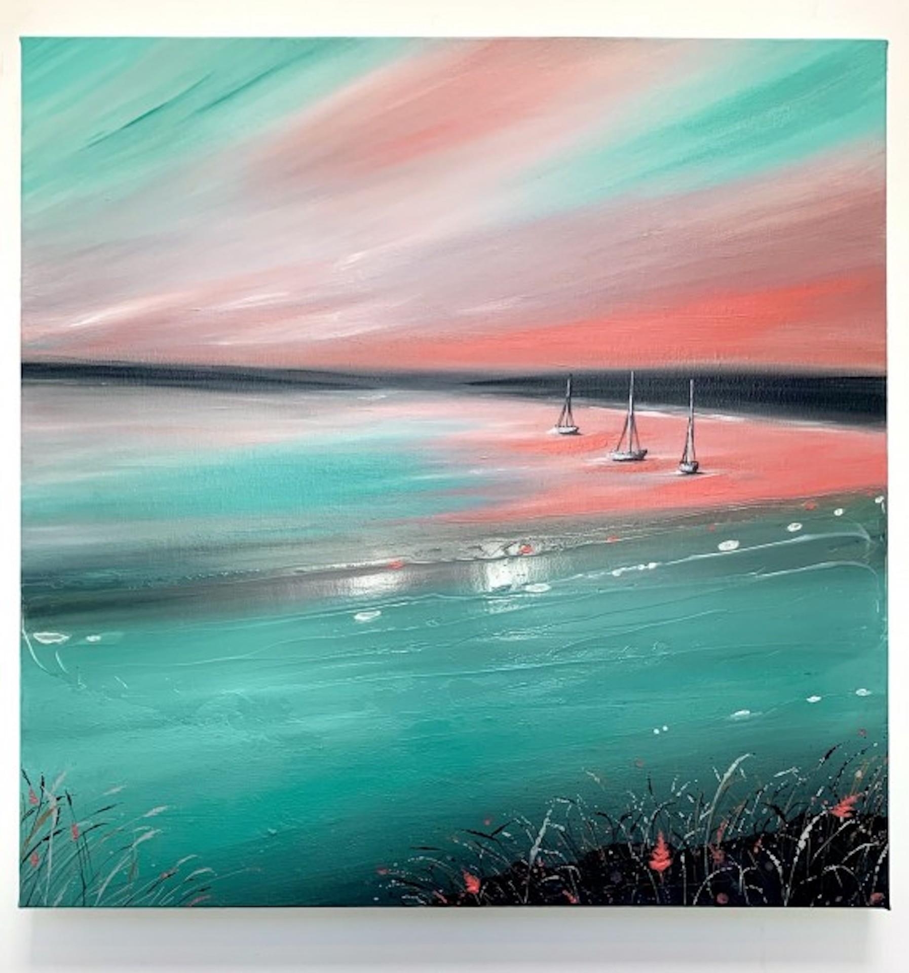 Sarah Berger, Watermelon Margarita Bay, Coastal Art, Art contemporain abordable en vente 1