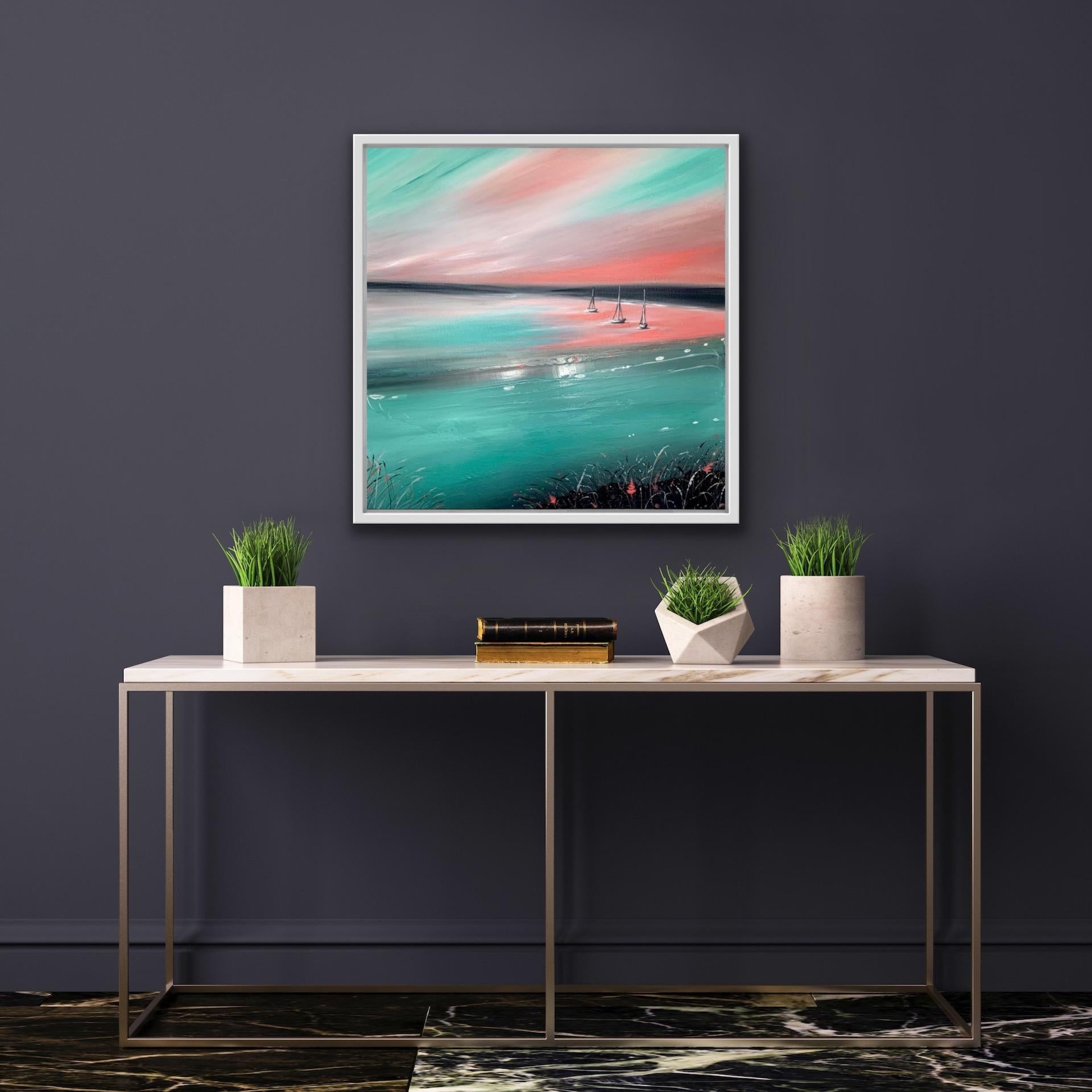 Sarah Berger, Watermelon Margarita Bay, Coastal Art, Art contemporain abordable en vente 5