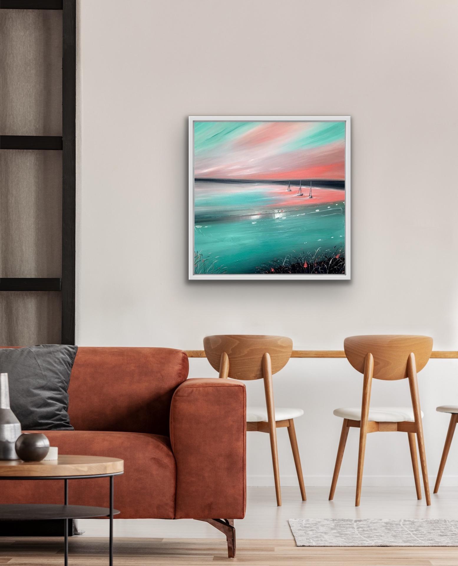 Sarah Berger, Watermelon Margarita Bay, Coastal Art, Art contemporain abordable en vente 6