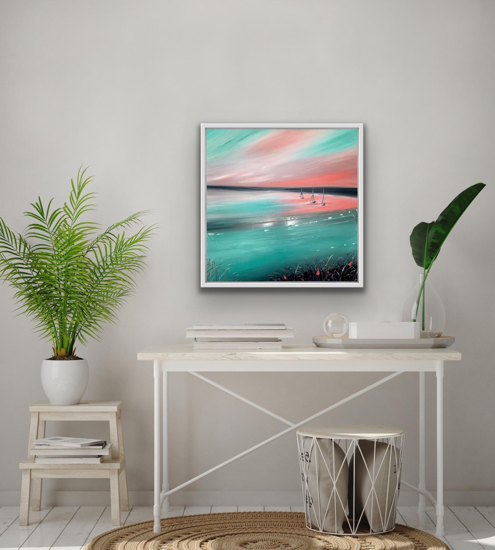 Sarah Berger, Watermelon Margarita Bay, Coastal Art, Art contemporain abordable en vente 7