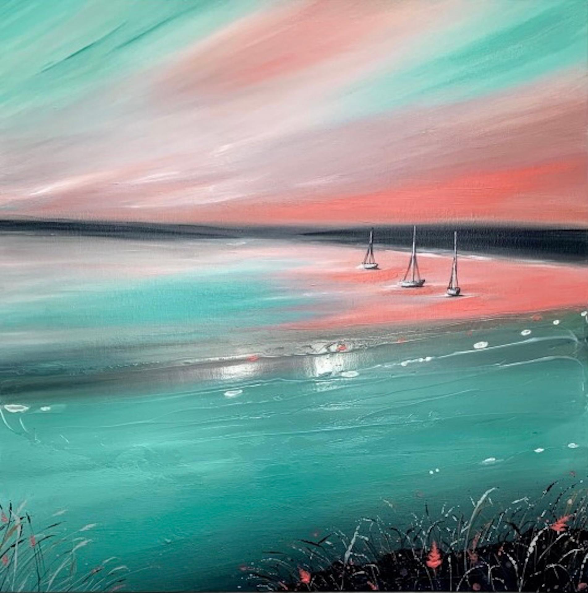 Sarah Berger, Watermelon Margarita Bay, Coastal Art, Affordable Contemporary Art