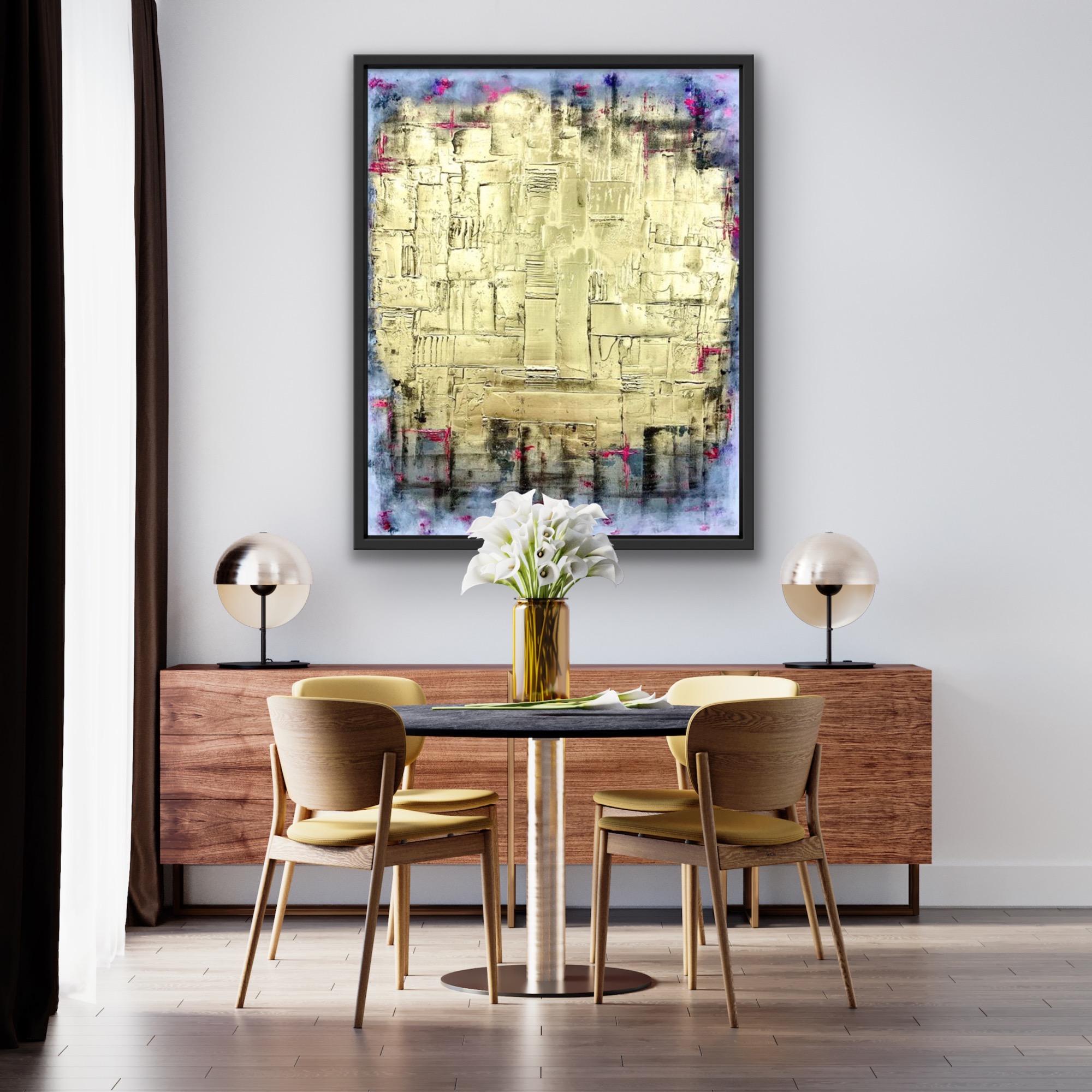 Shifting Light II, Original Abstract Painting, Gold Pink Painting, Interior Art For Sale 1