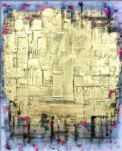 Shifting Light II, peinture abstraite originale, peinture rose dorée, art d'intérieur
