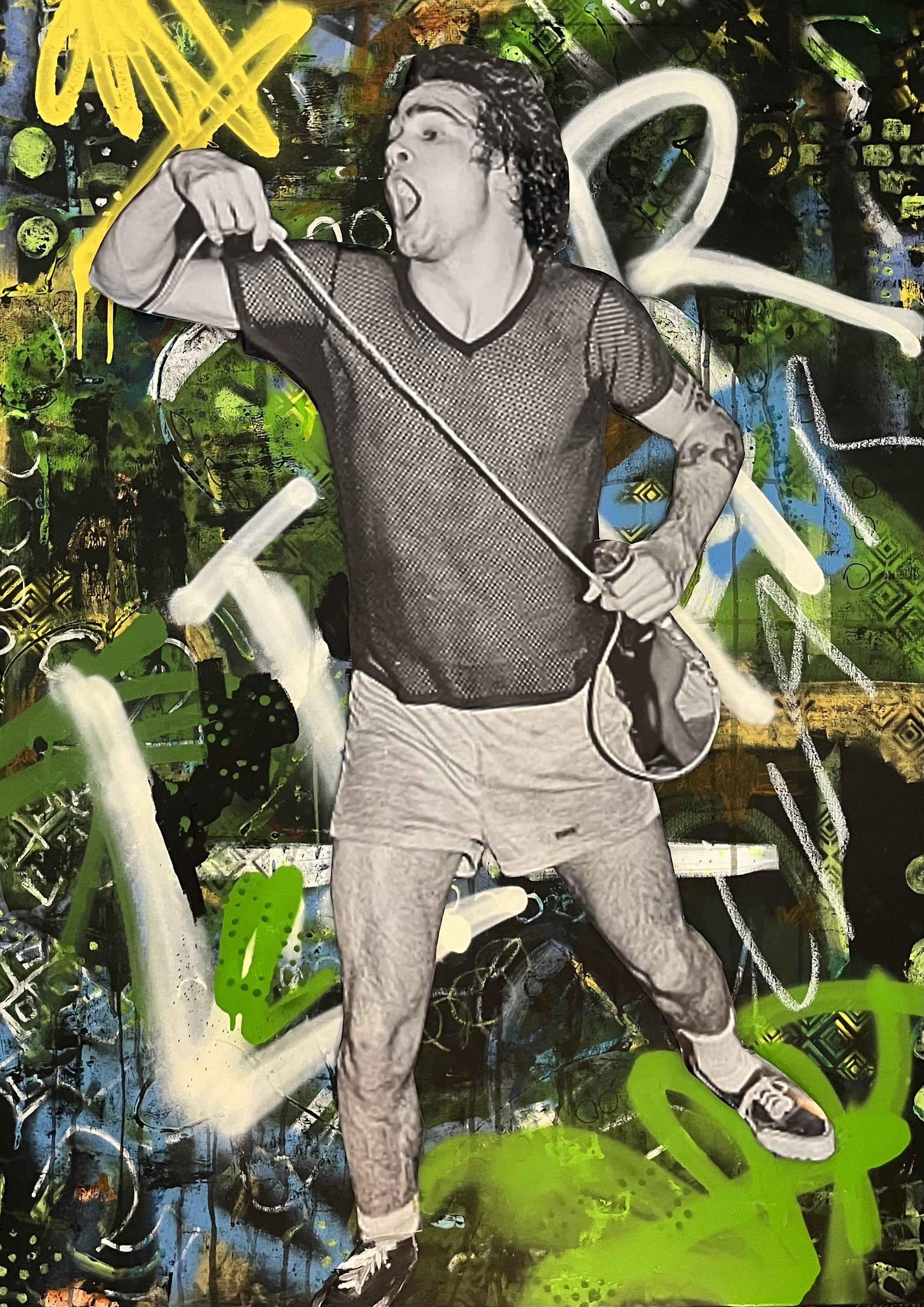 Henry Rollins, Técnica mixta sobre vidrio - Mixed Media Art de Sarah Boisvert