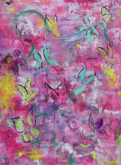 Abstract Butterflies, Painting, Acrylic on Canvas