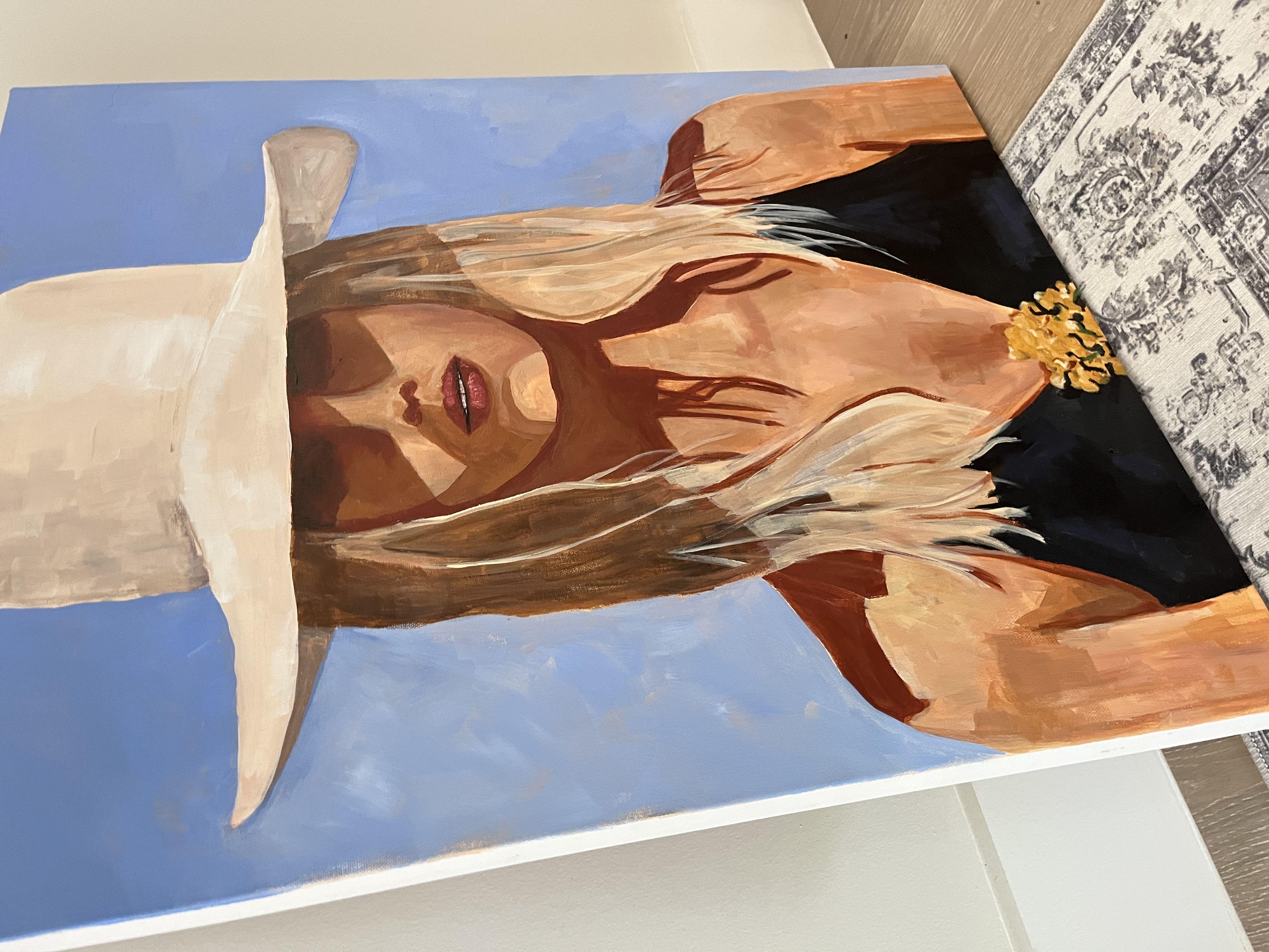 Cowgirl am Strand, Gemälde, Acryl auf Leinwand (Zeitgenössisch), Painting, von Sarah Boisvert 