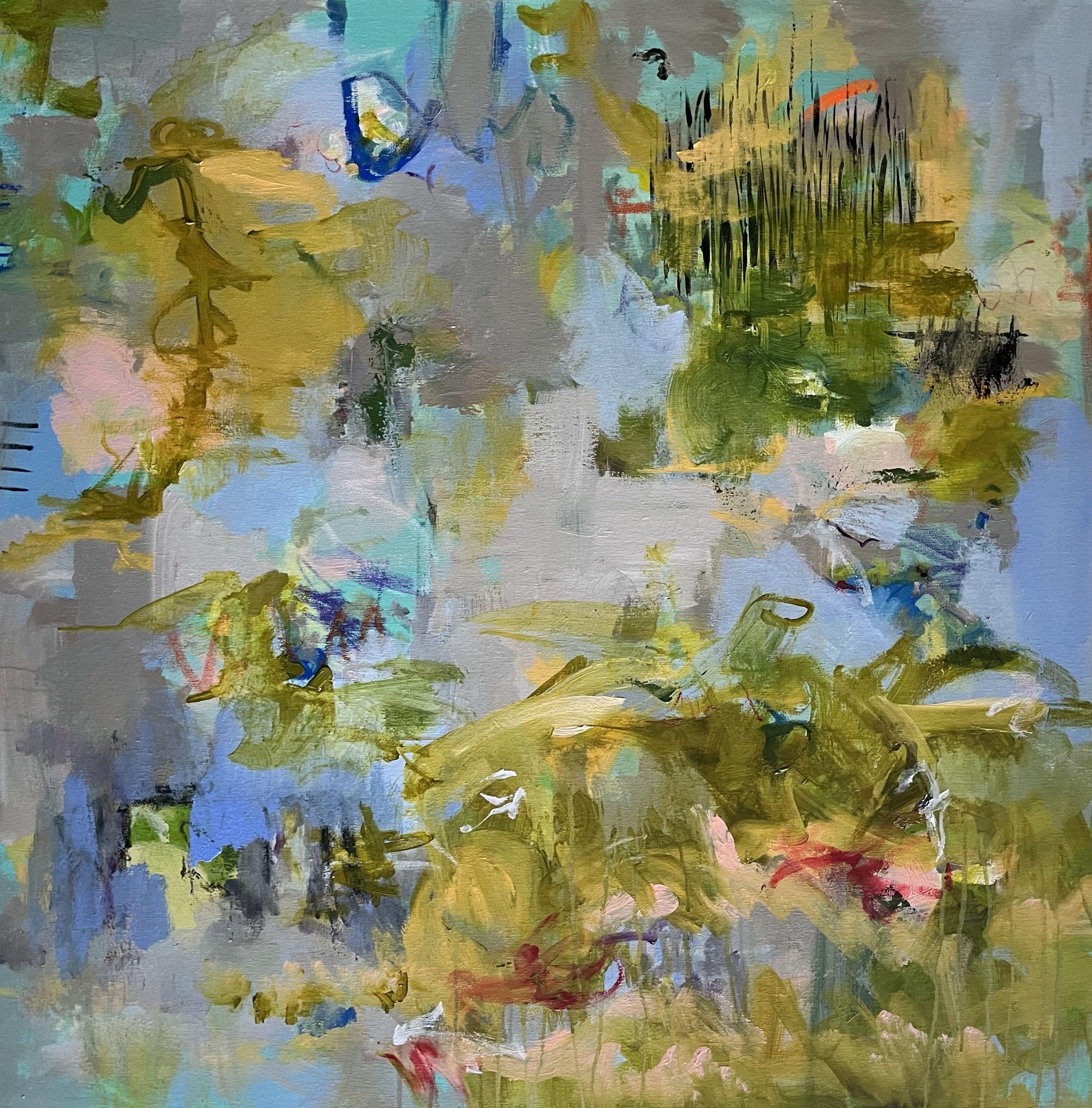 Sarah Boisvert  Abstract Painting - Green with Envy, Painting, Acrylic on Canvas